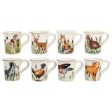 Vietri Wildlife Assorted Mugs - Set Of 8 - 14 OZ