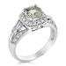 Vir Jewels 0.80 Cttw Green Amethyst Ring .925 Sterling Silver With Rhodium Halo Round 7 mm - Grey - 8