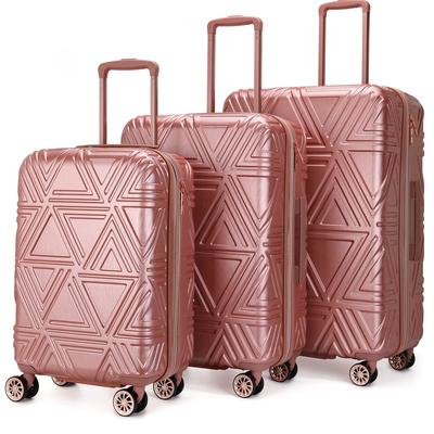 Badgley Mischka Luggage Contour 3 Piece Expandable Luggage Set - Gold - STANDARD