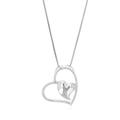 Vir Jewels 1/14 cttw Diamond Pendant Necklace For Women, Lab Grown Diamond Heart Pendant Necklace In .925 Sterling Silver With Chain, Size 3/4 Inch - Grey