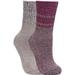 Trespass Trespass Womens/Ladies Hadley Hiking Boot Socks (2 Pairs) (Grape Wine/Oatmeal) - Purple - 5