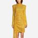 ONE33 SOCIAL The Diana | Gold Sequin Faux Wrap Cocktail Dress - Yellow - 0
