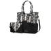 MKF Collection by Mia K Iris Snake Embossed Vegan Leather Womenâ€™s Tote Bag with matching Wristlet Pouch - Black
