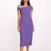 Marchesa Notte Asymmetrical Crepe Midi Dress - Amethyst - Purple