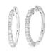 Vir Jewels 1 Cttw Diamond Hoop Earrings For Women, Round Lab Grown Diamond Earrings In .925 Sterling Silver, Prong Setting, 2 MM W x 24 MM H - Grey