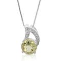 Vir Jewels 1.20 cttw Pendant Necklace, Lemon Quartz Pendant Necklace For Women In .925 Sterling Silver With Rhodium, 18" Chain, Prong Setting - 0.50" L x 0.30" W - Grey