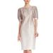 Badgley Mischka Ombre Embroidered Sequin Cocktail Dress - Grey