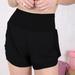 Anna-Kaci High Waist Double Layer Shorts - Black