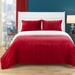 Chic Home Design Ernest 2 Piece Blanket Set Soft Sherpa Lined Microplush Faux Mink With Sham - Red - TWIN XL