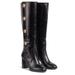 L.K. Bennett Marcella Black Calf Leather Knee Boot - Black