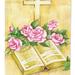 Caroline's Treasures Easter Cross and Bible with Roses Garden Flag 2-Sided 2-Ply