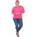 White Mark Plus Size Dolman Sleeve Top - Pink - 1X