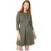 Maine Womens/Ladies Pleated Ponte Dress - Khaki - Green - 14