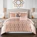 Chic Home Design Shefield 9 Piece Comforter Set Geometric Gold Tone Metallic Lattice Pattern Print Bed In A Bag - Pink - KING