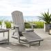 Inspired Home Rider Adirondack Chair With Retractable Footrest - Grey