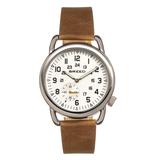 Breed Watches Breed Regulator Leather-Band Watch w/Second Sub-dial - White