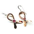 Alexa Martha Designs Copper Breast Cancer Awareness Ribbon Earrings - Gold