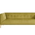 Chic Home Design Azalea Sofa Velvet Upholstered Tufted Single Bench Cushion Shelter Arm Design Gold Tone Metal Y-Legs, Modern Contemporary - Green