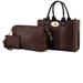 MKF Collection by Mia K Elissa 3 Pc Set Satchel Handbag With Pouch And Coin Purse - Brown