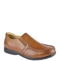 Roamers Mens Leather XXX Extra Wide Twin Gusset Casual Shoe - Tan - Brown - 15