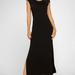 West K Ivy Knit Midi Dress With Side Slit - Black - L