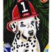 Caroline's Treasures 11" x 15 1/2" Polyester Fire Fighter Christmas Dalmatian Garden Flag 2-Sided 2-Ply