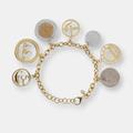 Etrusca Gioielli Charm Bracelet With Medals And Lire Coins - Yellow - 7