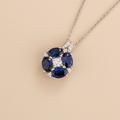 Juvetti Jewelry Pristi Necklace In Diamond And Blue Sapphire - White Gold - Blue