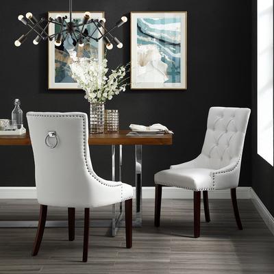 Inspired Home Dining Chair, Leather PU - White