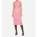 Dolce & Gabbana Branded Stretch Lace Calf-Length Dress - Pink - 42