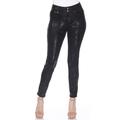 White Mark Faux Suede Snake Print Pants - Black - 10