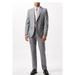 Burton Mens Checked Wool Single-Breasted Slim Suit Jacket - Grey - 36R