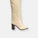 Schutz Analeah Crocodile-Embossed Leather Boot - White - 6