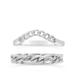 Sterling Forever Sterling Silver Figaro & Curb Chain Link Ring Set - Grey - 8