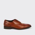 Burton Mens Leather Toe Cap Oxford Shoes - Tan - Brown - 8