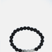 Curated Basics Lava/quartz Stretch Beaded Bracelet - Black