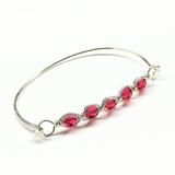 Alexa Martha Designs Large Swarovski Crystal Bar Bangle Bracelet - Pink