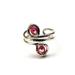 Alexa Martha Designs Sterling Silver Red Pink Crystal Adjustable Wire Wrap Finger Toe Ring - Grey