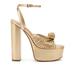 Larroude Valerie Platform Sandal In Gold Metallic Leather - Yellow - 40