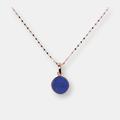Bronzallure Stone Mini Disc Pendant Necklace - Lapis - Blue - 18