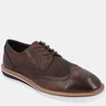 Vance Co. Shoes Warrick Wide Width Wingtip Derby - Brown - 8.5