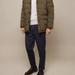 Burton Mens Faux Fur Trim Hooded Regular Puffer Jacket - Khaki - Green - XS