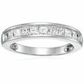 Vir Jewels 1 Cttw Diamond Wedding Band For Women, Princess Cut Diamond Wedding Band In 14K White Gold Channel Set - White - 6.5