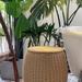 ELE Light & Decor Outdoor/Indoor Wicker Storage Ottoman With Lid Boho Side Table - Orange
