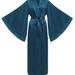 KÃ‚femme Deep Green Satin Kimono Robe - Green