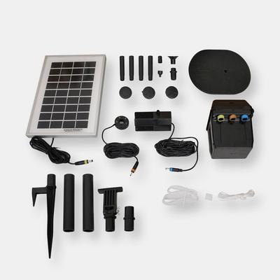 Sunnydaze Decor Sunnydaze 66 GPH Solar Pump and Panel Kit with Battery and Light - Black