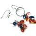 Alexa Martha Designs Silver Circle Multi Color Crystal Drop Dangle Earrings - Blue