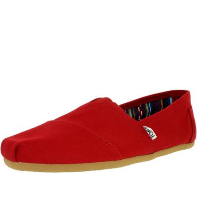 Toms Men's Alpargata Canvas Ash Ankle-High Flat Shoe - Red - 8.5