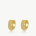 Classicharms Gold Simple Diamond Huggie Hoop Earrings - Gold