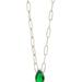 Sterling Forever Paperclip Chain with Teardrop Pendant - Grey - EMERALD